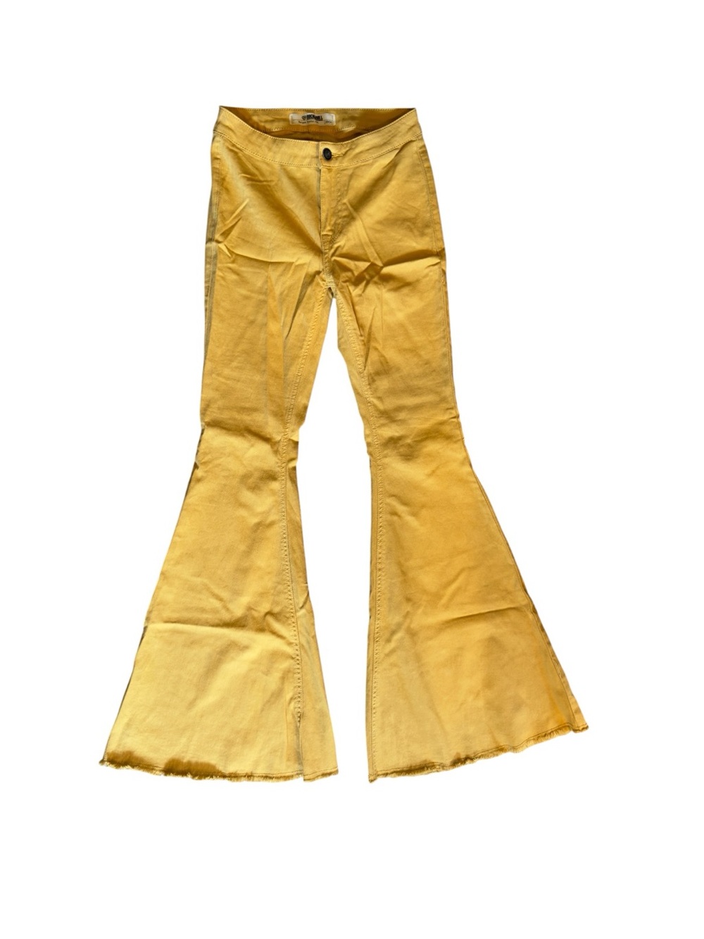 Rock N Roll High-Rise Mustard Yellow Flared Western Boho Women’s Long Tall Jeans